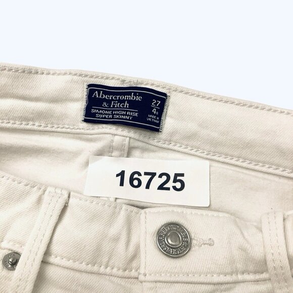 Abercrombie & Fitch Jeans Size 4 R Womens White Simone High Rise Super Skinny - Picture 10 of 10